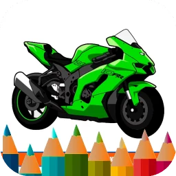 Ikon mewarnai motor balap ninja